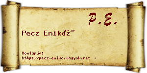 Pecz Enikő névjegykártya